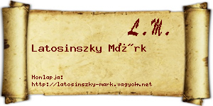 Latosinszky Márk névjegykártya